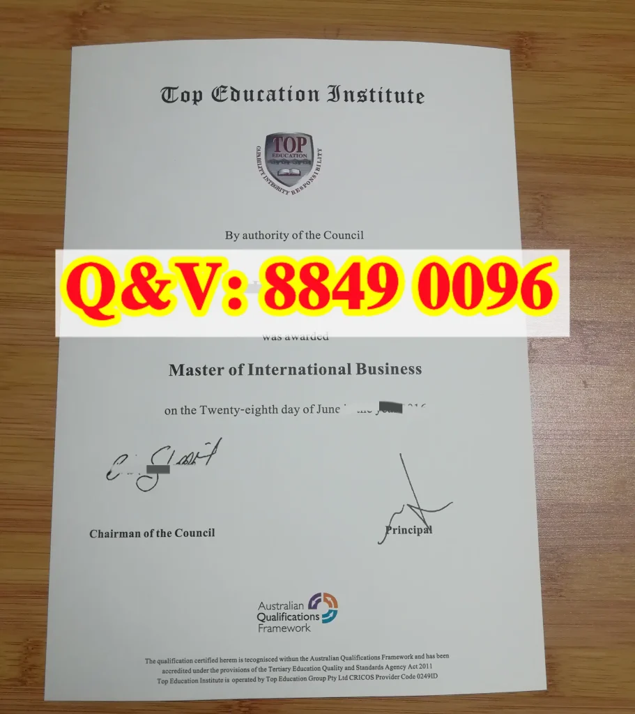 澳大利亚Top教育学院国际商务硕士毕业证,澳洲Top教育学院硕士文凭,Top Education Institute Master of International Business Certificate