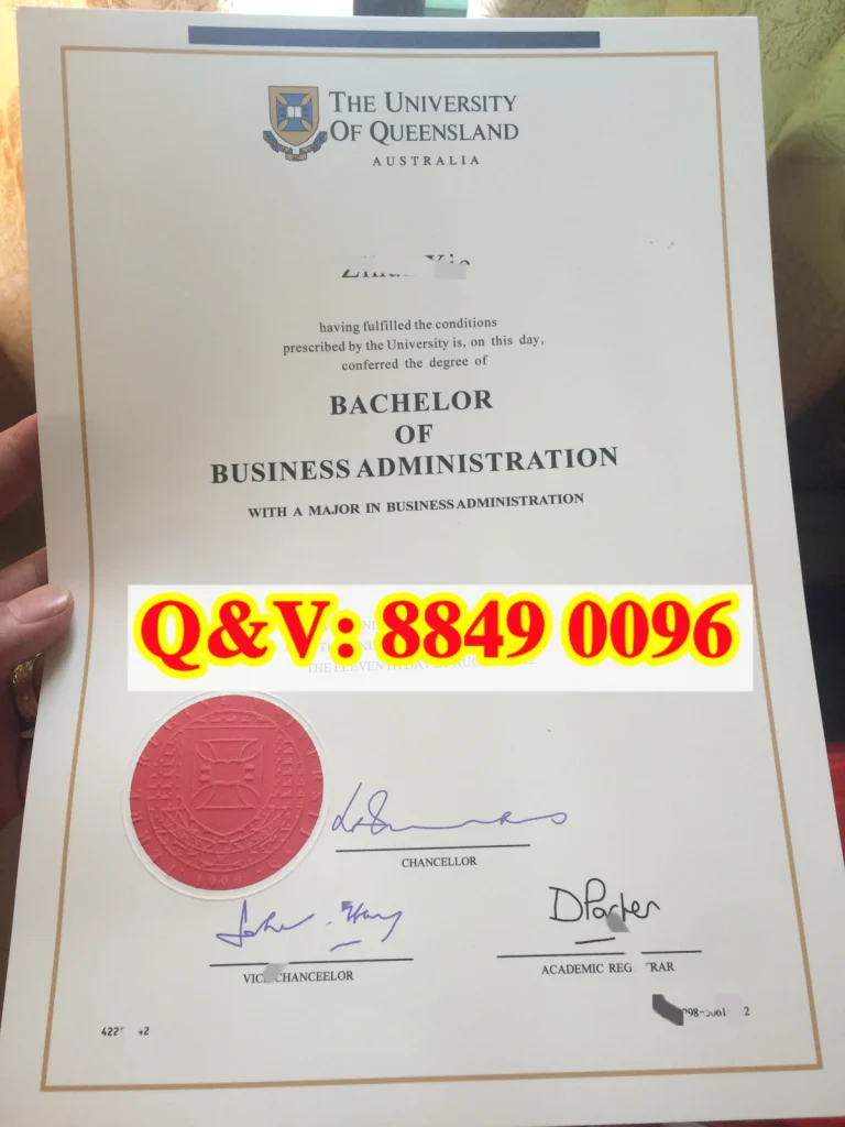 实拍澳大利亚昆士兰大学工商管理学士学位证书｜The University of Queensland Degree Certificate