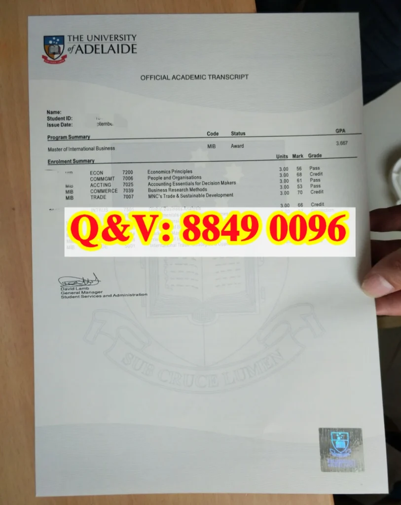 澳大利亚阿德莱德大学国际商务硕士官方成绩单完整解析｜The University of Adelaide Master of International Business Official Academic Transcript