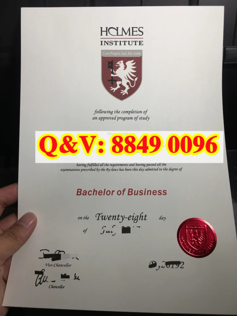 实拍澳洲霍尔姆斯学院毕业证，Holmes Institute diploma