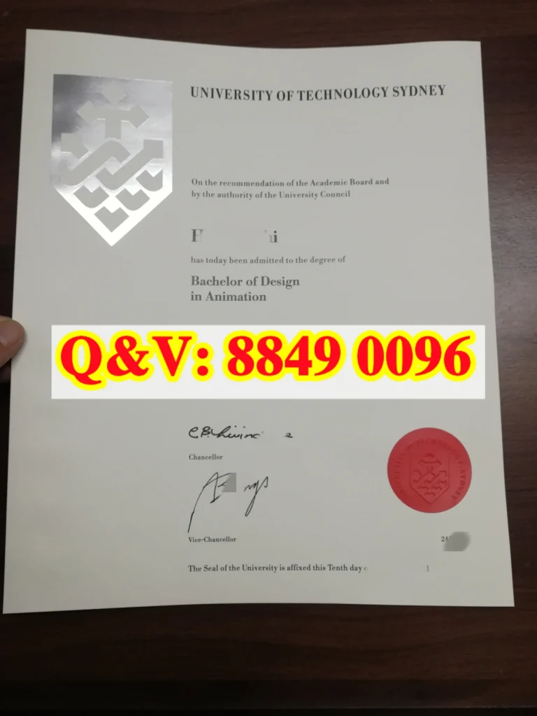 澳大利亚悉尼科技大学动画设计本科毕业证 University of Technology Sydney Bachelor of Design in Animation Certificate