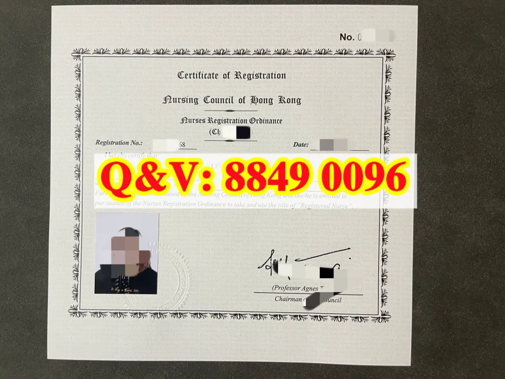 香港护士注册证书|Nursing‑Council‑of‑Hong‑Kong Official‑Nurse‑Registration‑Certificate