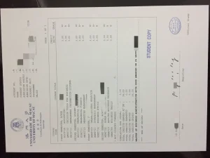 2012年澳门大学成绩单｜University of Macau trans...
