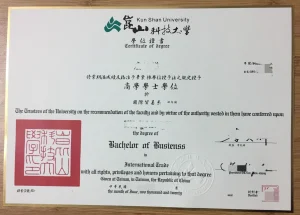 崑山科技大學國際貿易系商學學士學位證書｜Kun Sha...
