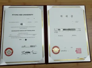 韩国庆熙大学应用翻译学位证书：一张文学学士学位...