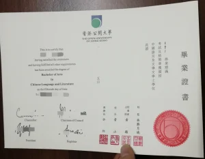 香港公開大學畢業證中國語言及文學（榮譽）文學士...