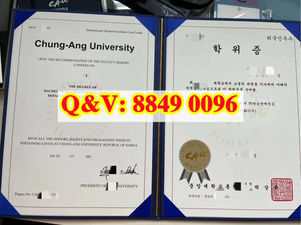 韩国中央大学毕业证学位证Chung-Ang University diploma