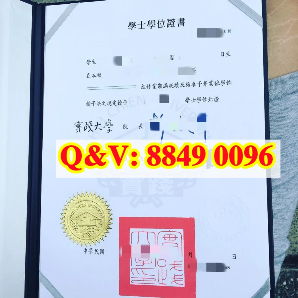 臺湾實踐大學學士學位證書