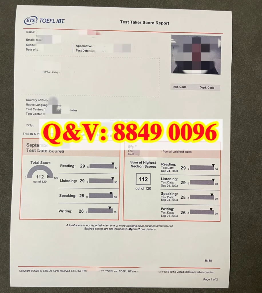 托福iBT成绩单，托福iBT考生成绩报告