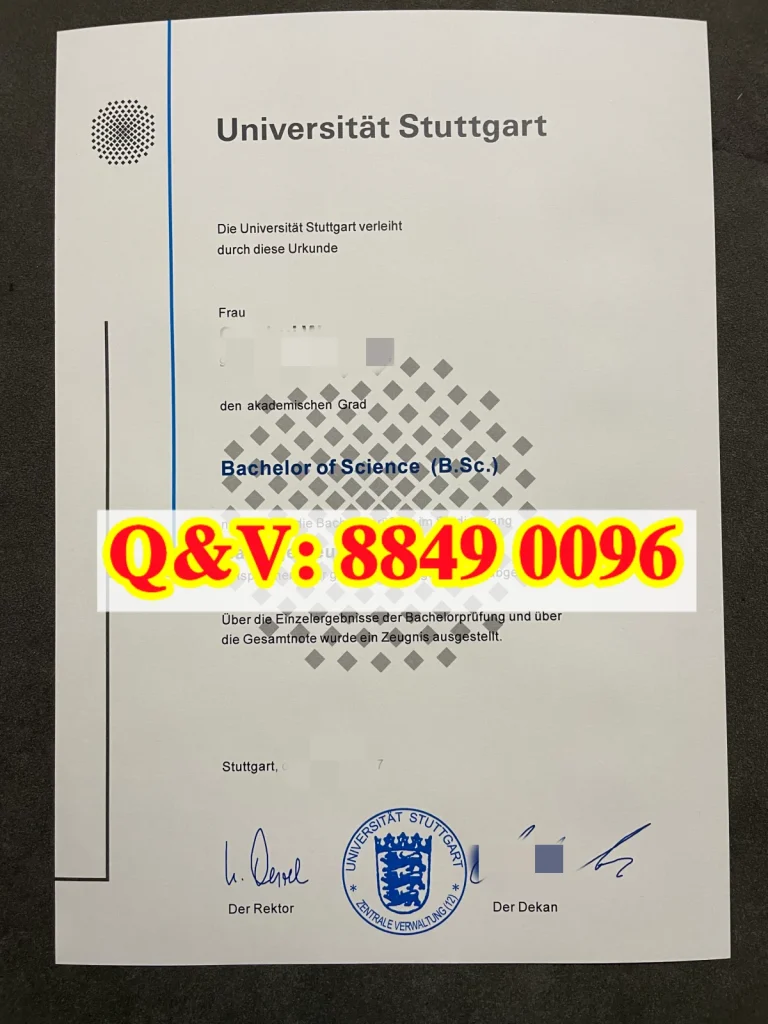 德国斯图加特大学文凭样本