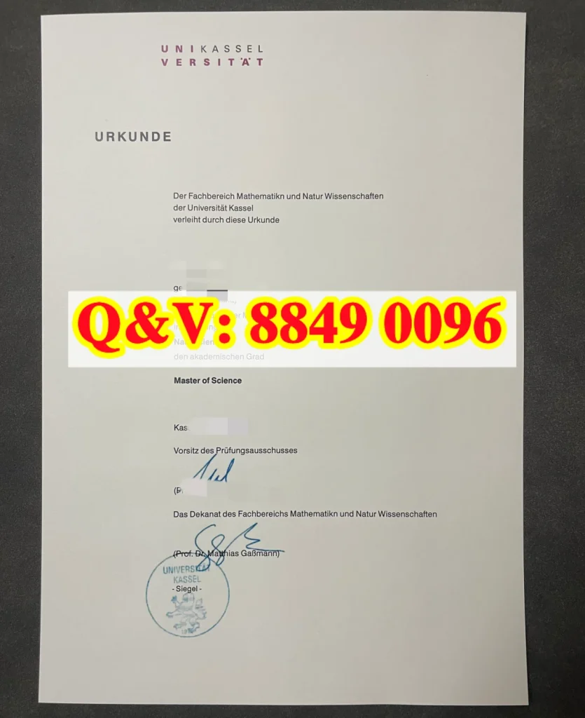 德国卡塞尔大学文凭实拍图,德国卡塞尔大学学位证书