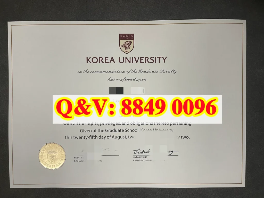 韩国高丽大学学位证书英文版,韩国高丽大学毕业证样本