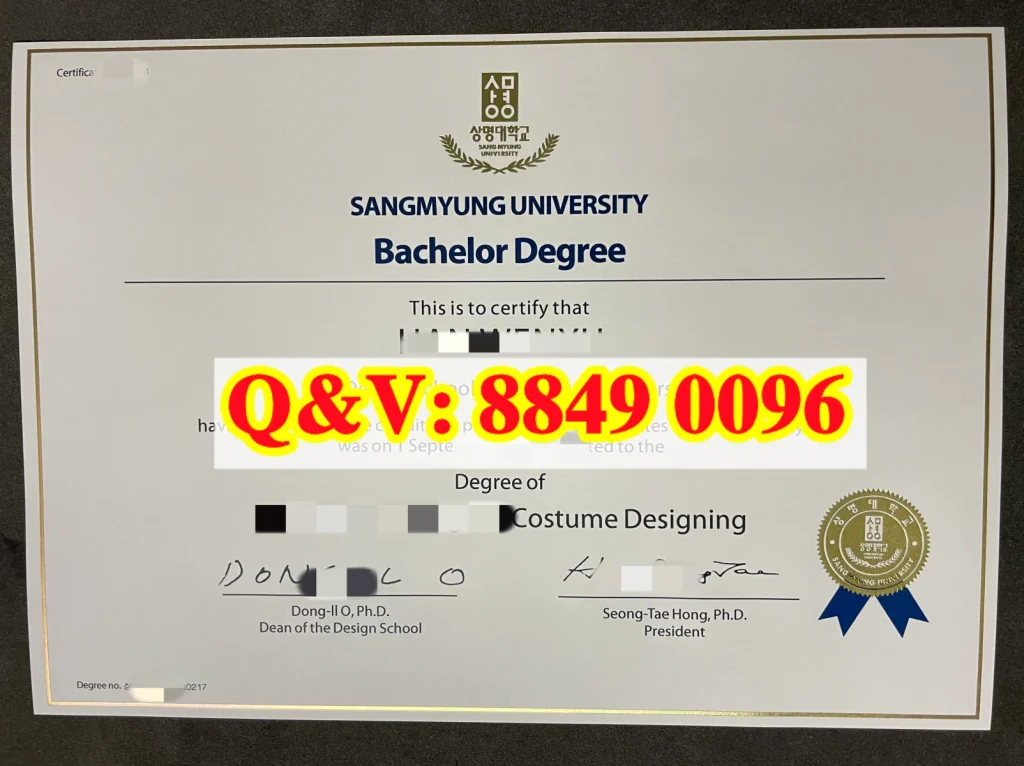 韩国祥明大学学位证英文版本sangmyung university degree