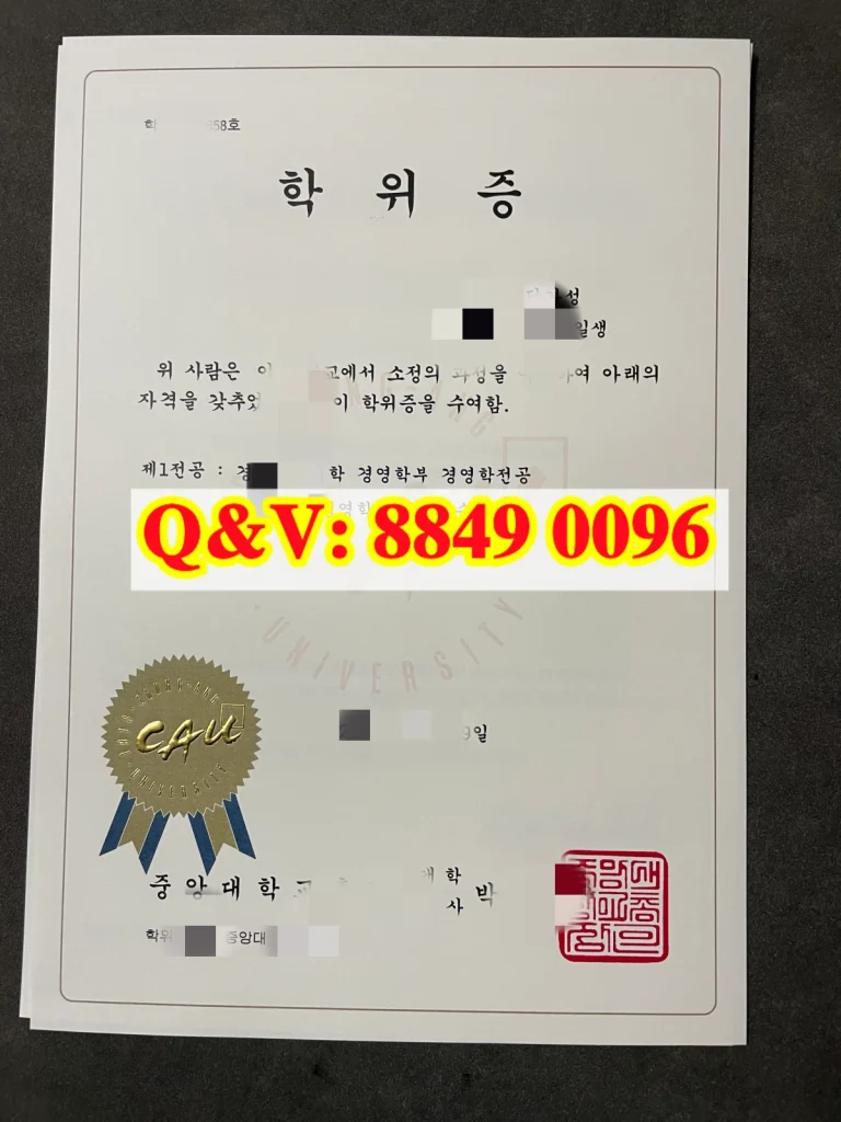 韩国中央大学文凭样本,韩国中央大学毕业证韩语版本,韩国中央大学证书案例