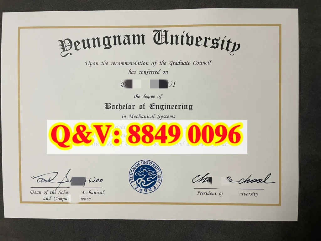 韩国岭南大学英文学位证书,韩国岭南大学毕业证样本Yeungnam University diploma,韩国岭南大学文凭样本