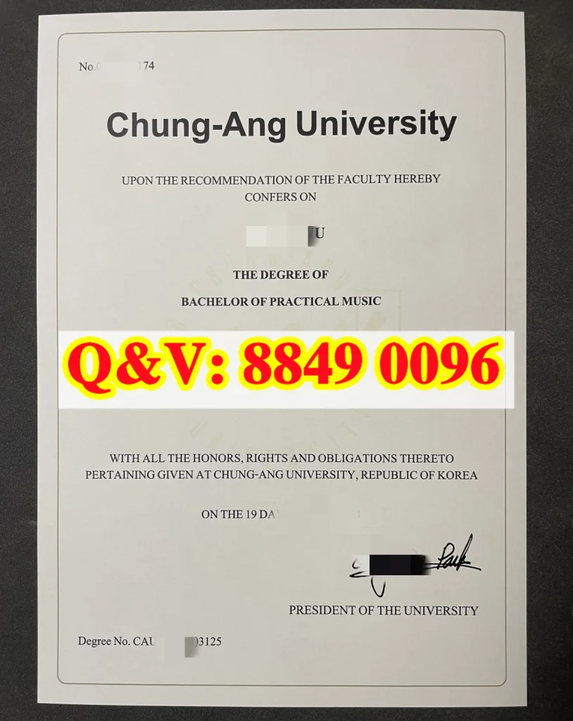 韩国中央大学实用音乐专业学士学位证书Chung‑Ang University Bachelor of Arts Practical Music Diploma