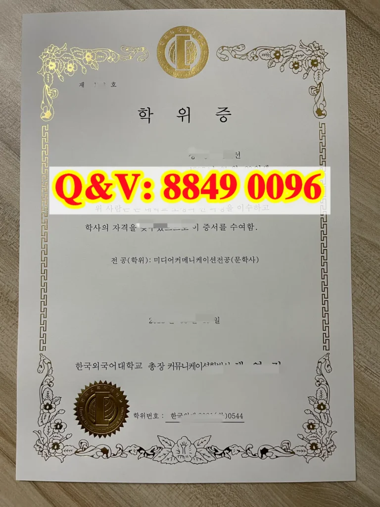 韩国外国语大学媒体沟通学文学士学位记｜Hankuk University of Foreign Studies Bachelor of Arts Media & Communication Degree Certificate