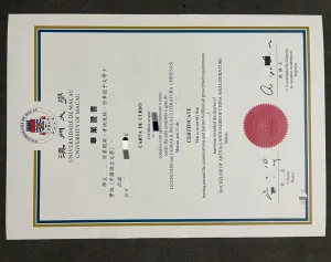 澳門大學中國語言文學文學士畢業證書｜University ...