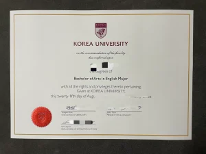 韩国高丽大学英语文学专业学士学位证书：一张文学...