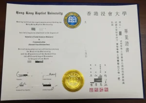 香港浸會大學傳理學社會科學榮譽學士畢業證Hong Ko...