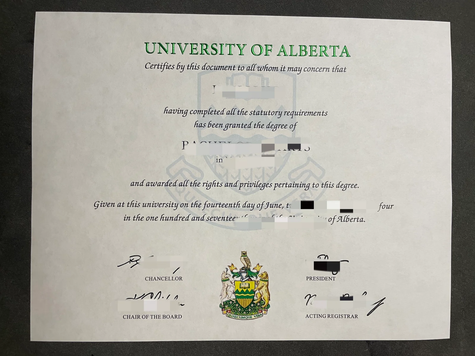 加拿大阿尔伯塔大学学位证书｜University of Alberta毕业证完整解析