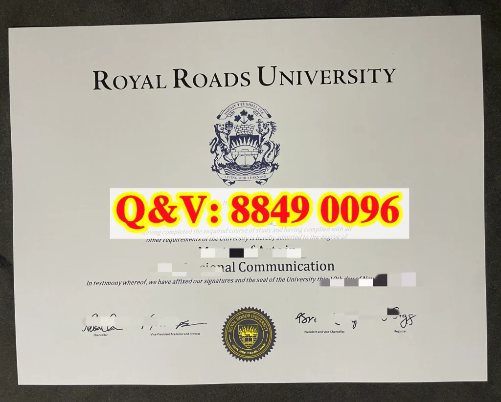皇家路大学RRU学位证书,加拿大皇家路大学毕业证样本