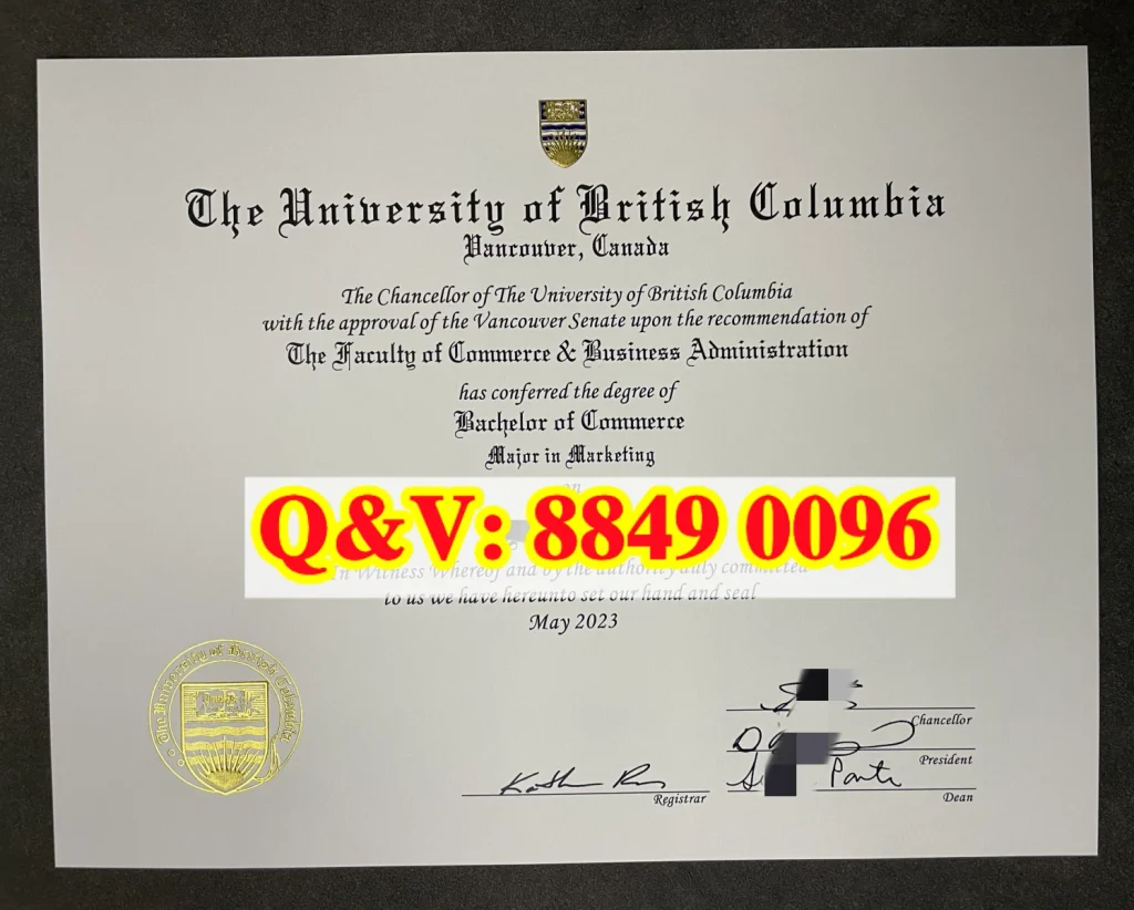 不列颠哥伦比亚大学文凭样本,加拿大UBC大学毕业证学位证