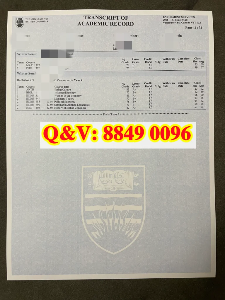 加拿大UBC英属哥伦比亚大学成绩单|商学士市场营销专业官方学术记录完整解析(images 1)