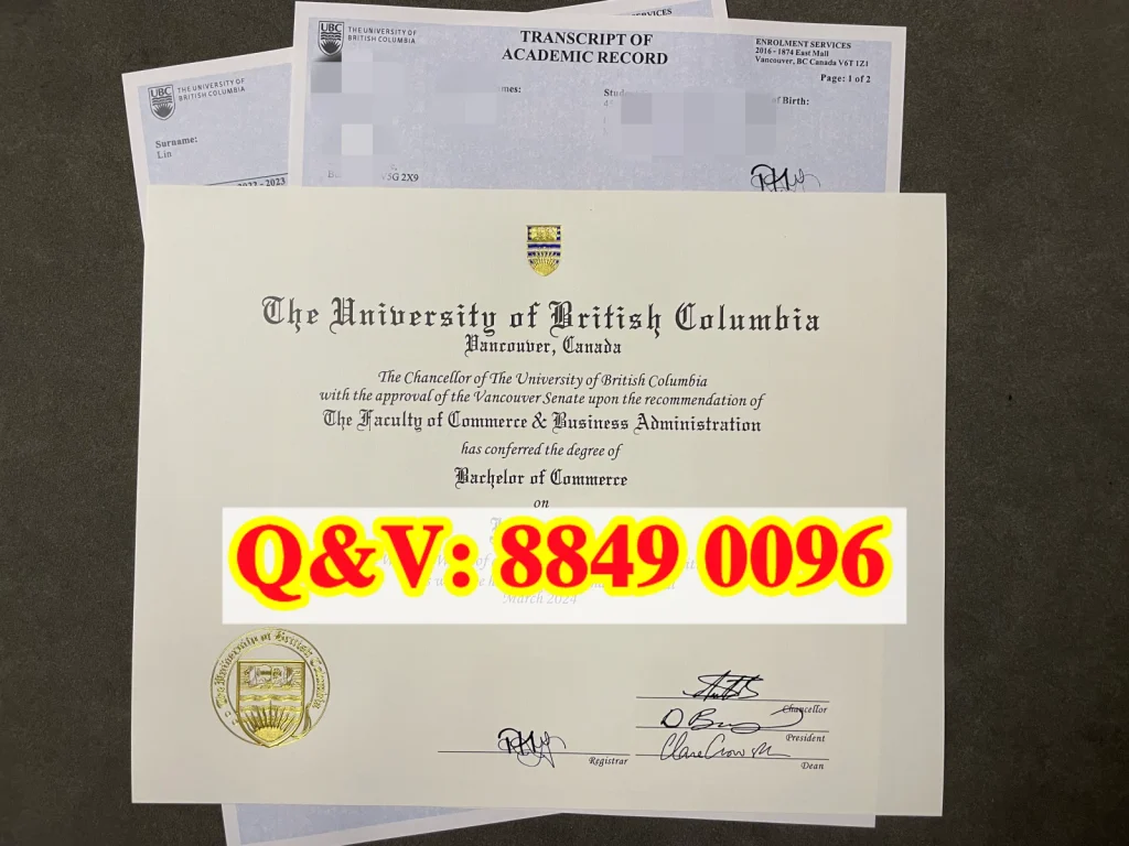 加拿大UBC英属哥伦比亚大学学位证书,Bachelor of Commerce 商学士羊皮证书,UBC 商学士 degree parchment, 加拿大 UBC 毕业证
